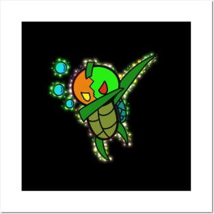 Dabbing Jack O Lantern Sea Turtle Halloween Trick Or Treat Posters and Art